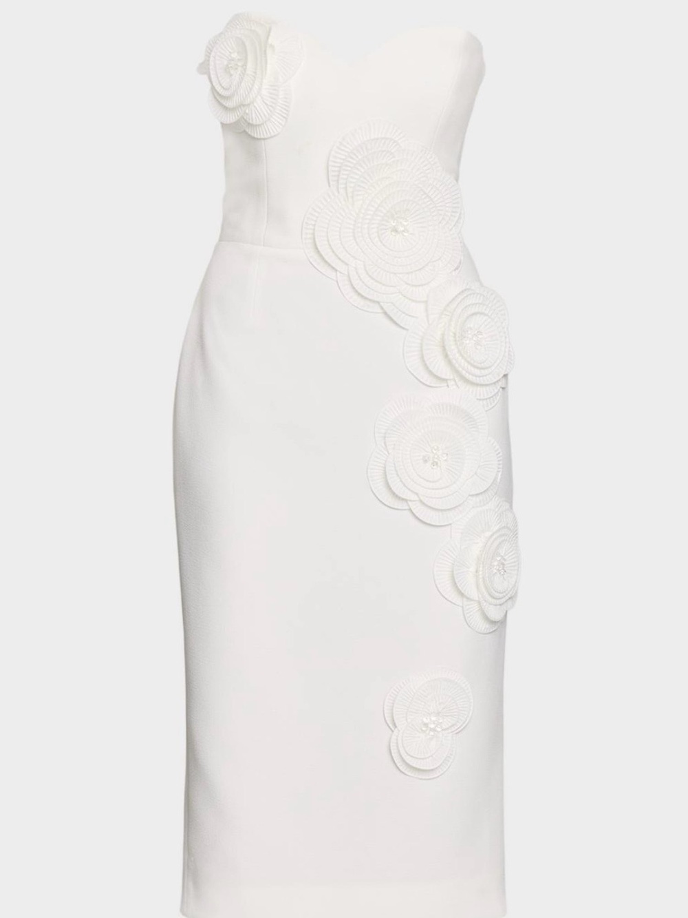 HELSI
Kaia Strapless Floral Applique Midi Sheath Dress Size - M